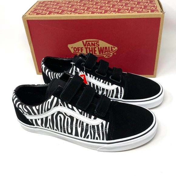 VANS Old Skool V Zebra Black Suede Canvas Sneakers Shoes Womens Size VN0A3D296DB - Picture 7 of 12